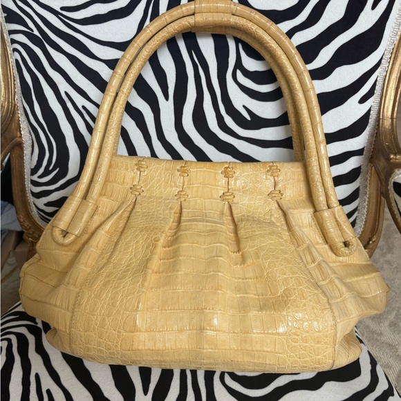 Nancy Gonzalez Yellow Crocodile Leather Handbag - Picture 1 of 9